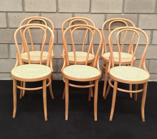 Antiguo Juego De 6 Sillas Thonet Mod 18 Originales Rumania