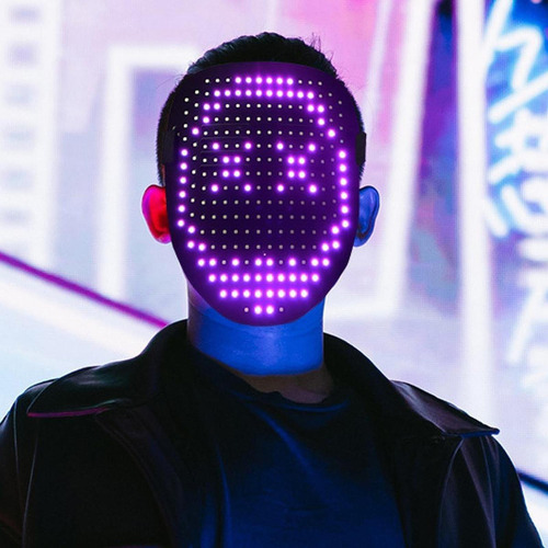 Máscara De Led Com Detecção De Gestos, Leve, Máscara