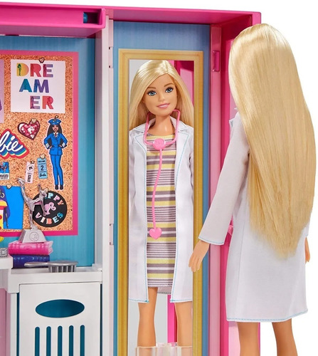 Imagen 2 de 2 de Barbie Fashionista Dream Closet Con Muñeca + 25 Accesorios