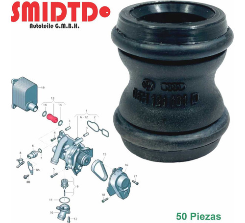 50 Coples C/ligas Para Bomba Agua Vw Beetle 2.0l Tsi 13-17
