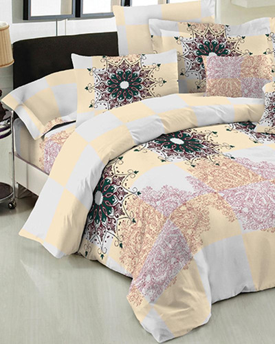 Acolchado Cotton Flor 1 Plaza Queen 240x160cm Súper Oferta