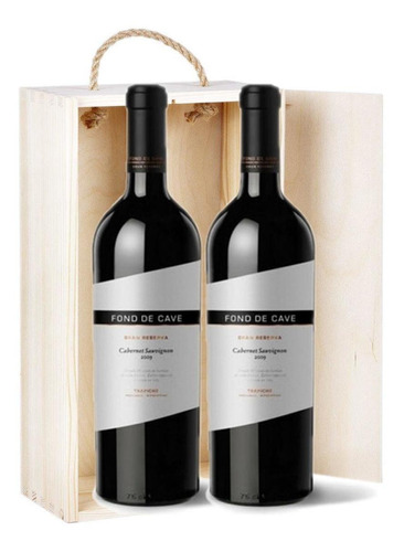 Estuche Madera Vino Fond De Cave Gran Reserva Cab. Sauv X2