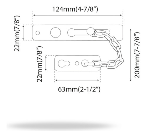 Pasador De Cadena Cromo Acero Inoxidable Seg Y Estilo 2 Pz