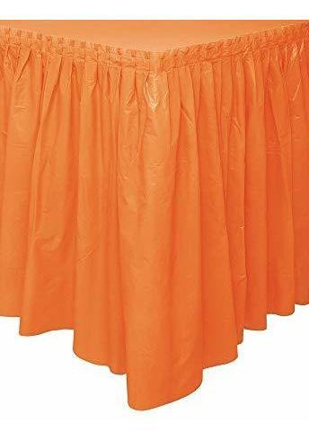 Falda De Mesa De Plástico Naranja, 29  X Wducj