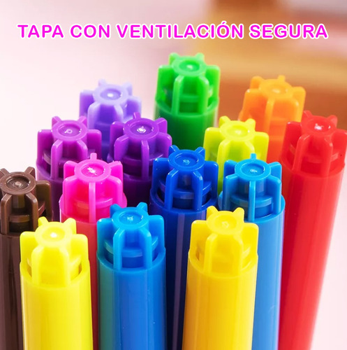 6 Pack Marcadores Plumones Punta Deli Lavable Delgada 18 Pz