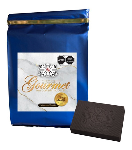 Chocolate Semiamargo Sin Azúcar Gourmet Rossi Marqueta 1 Kg