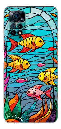 Funda Para Xiaomi Para Mujer Peces Vitral Con Tu Nombre