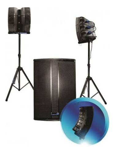 Line Array Bafle Activo Con Subwoofer Sb1806 Super Bright Color Negro