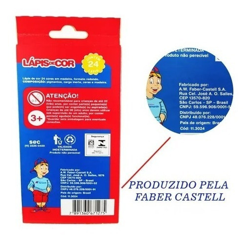 Imagem 2 de 6 de Lápis De Cor Faber Castell Fernandinho 12 Pacotes Promocao