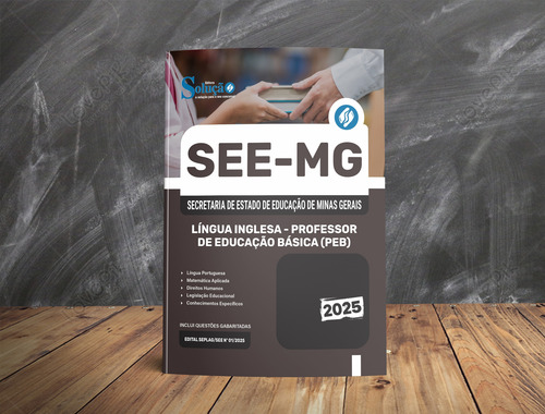 Apostila Completa Língua Inglesa - Professor De Educação Básica - Peb - Secretaria De Estado De Educação De Minas Gerais - See Mg 2025 - Editora Solução