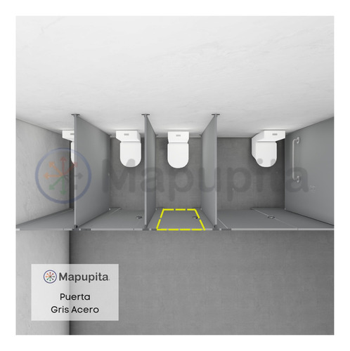 Puerta Gris De Mampara Sanitaria 90x150