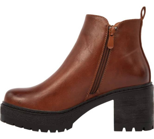 Bota Cierre Metálico Mujer Tierra Bendita Cognac