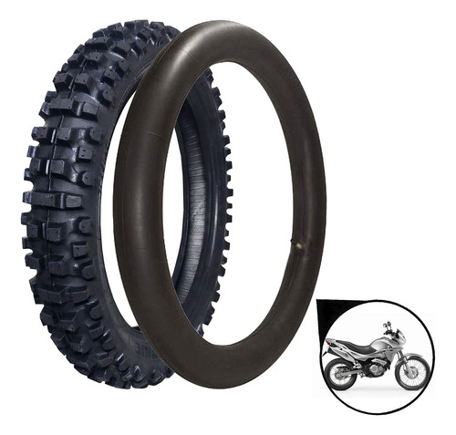 Kit Pneu Tmx Trilha Traseiro C/camara 100/90-17 Crosser 150