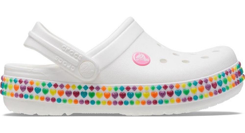 Sandália Crocs Crocband Gem Band Clog Juvenil White