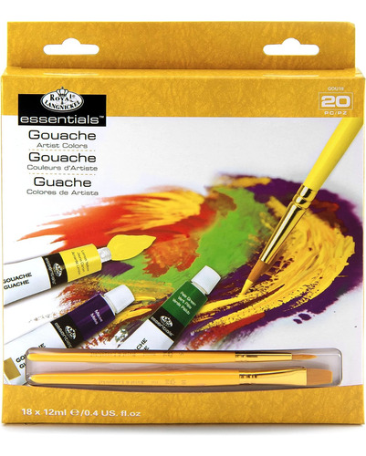  Royal & Langnickel Pintura Gouache, 18 Tubos Con 2 Pinceles