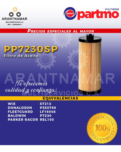 Filtro Combustible Partmo Pp7230sp 57213 P550769 Lf16046 