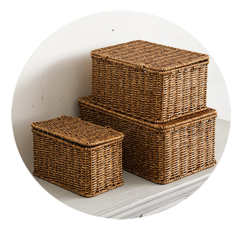 Canasta De Almacenamiento Con Tapa De 36cmx23cmx16cm