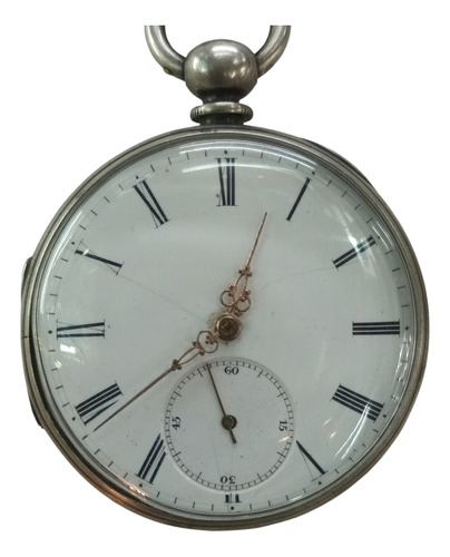 Reloj De Bolsillo De Plata Ingles A Llave. Cooper, London. (Usado)