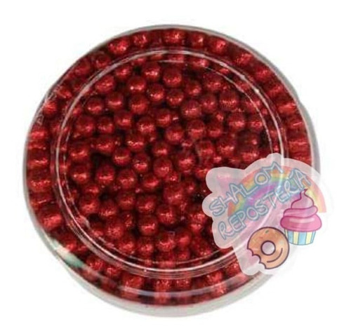 *estuche 35 Grs Perla Diamantada Comestible Color Rojo