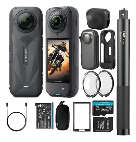 Câmera Insta360 X5 8k Kit Completo + Cartão + Nfe Br Preto Preto