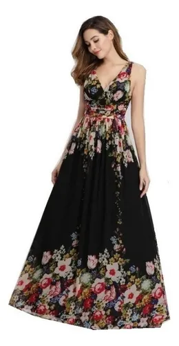 Accesorios para vestido floreado largo new arrivals