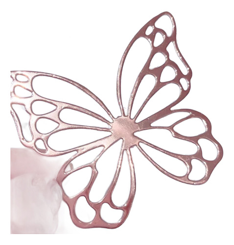 Mariposas Decorativas Caladas Rosa Gold X50u 7x6cm