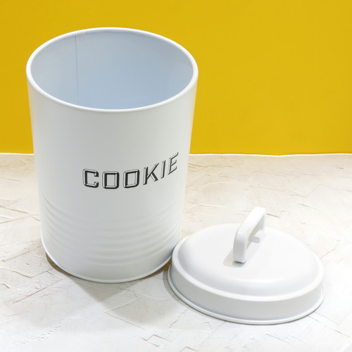 Kit 2 Latas De Biscoitos Cookies Branco Com Alça - Nh