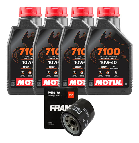 Combo Óleo 7100 Motul 10w40 4l + Filtro Gl 1800 2018
