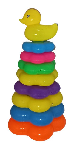 Juguete Pato Con 8 Anillos Didactico Apilar Colores