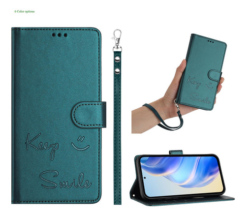 Funda De Piel Con Forma De Cara Sonriente Para Cubot Note 40/p50/a10/a20/a30/max 5, Cierre Magnético, Ranuras Para Tarjetas, Cartera