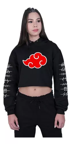 Blusa feminina básica cropped simbolo da nuvem naruto preto de algodao em  Promoção na Americanas