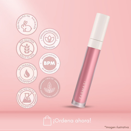Labial Líquido Mate Farmasi - Larga Duración Y Color Intenso 15 Baby Doll