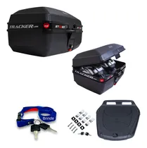 Comprar Bauleto Bau Moto 52 Litros Quadrado Stoned Para 2 Capacetes