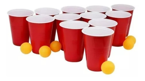 Set De Berr Pong Juego Diversión 20 Vasos 20 Pelotas Juego