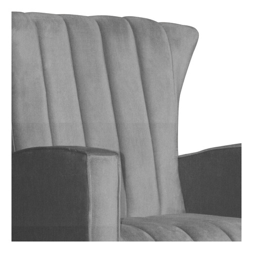 Poltrona Melinda Pés Balanço Suede Cores - Ds Estofados Cor Cinza
