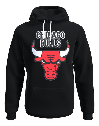 Poleron Canguro Capucha Chicago Bulls, Nba, 100% Algodón