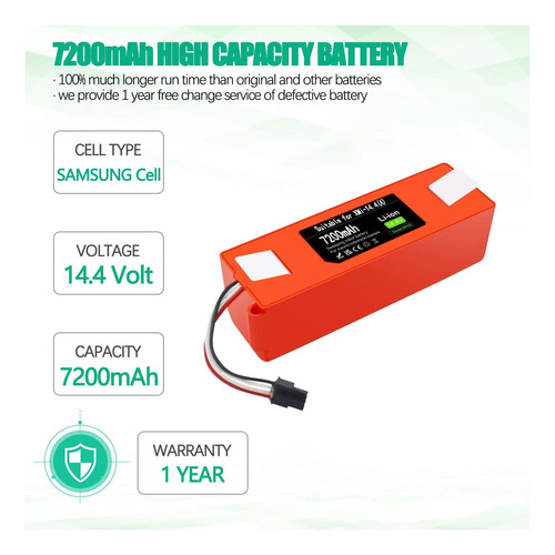 Real 7200mah 144v Batería Para Roborock S7 S6 S5 S4 Q7 Max