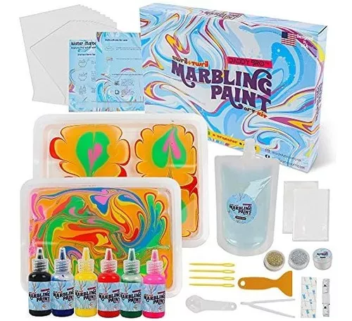 Kit de pintura diy para niños, kit de arte marmoleado, kit de marmoleado de  agua de