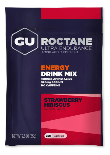 Gu Roctane Energy Drink Mix Strawberry Hibiscus Polvo 65gr