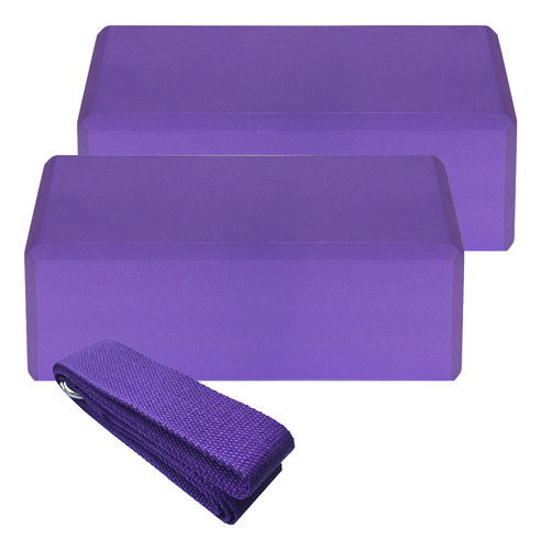 Sjsj- Set De Bloques De Yoga Eva Y Correas De Algodón Para Y