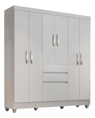 Guarda Roupa Lia 6 Portas Branco