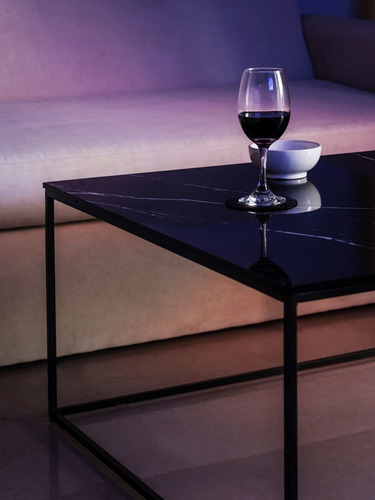 Imagen 4 de 8 de Mesa Ratona Auxiliar Simil Marmol Y Hierro Estilo Minimal