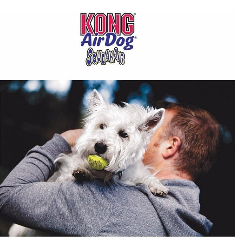 Imagem 4 de 4 de Brinquedo Cães Kong Airdog Squeakair Ball Large Ast1 Grande