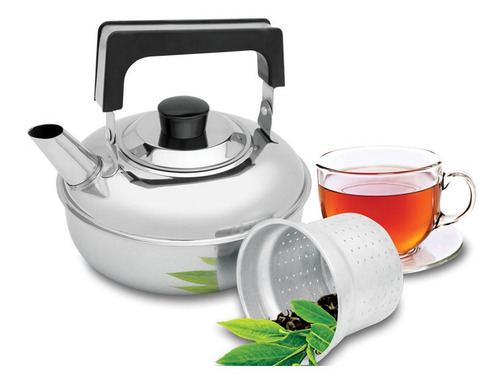 Chaleira Aço Inox Com Filtro Para Chá 1 Litro Ravinox 000610