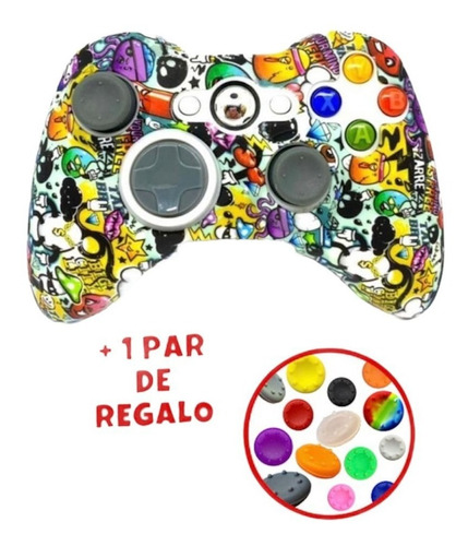 Funda Silicon Control Xbox 360 + Par Thumb Grips Goma 05