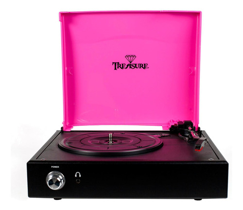 Vitrola Toca Discos Treasure Pink Black Software De Gravação