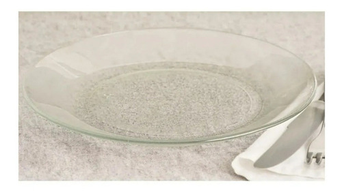 Plato Playo De Vidrio Transparente Rigolleau Aquamarine X12