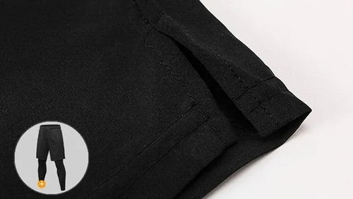Imagen 3 de 5 de Pantaloneta+lycra Larga Atletismo Gym Senderismo 2 Bolsillos