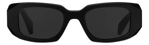 Anteojos de sol Prada Symbole SPR17W 49, diseño Retangular, color negro con marco de acetato color negro, lente gris botella de poliamida revestimento resistente, varilla black de acetato - SPR 17WS 1AB- 5S0 49