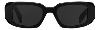 Anteojos de sol Prada Symbole SPR17W 49, diseño Retangular, color negro con marco de acetato color negro, lente gris botella de poliamida revestimento resistente, varilla black de acetato - SPR 17WS 1